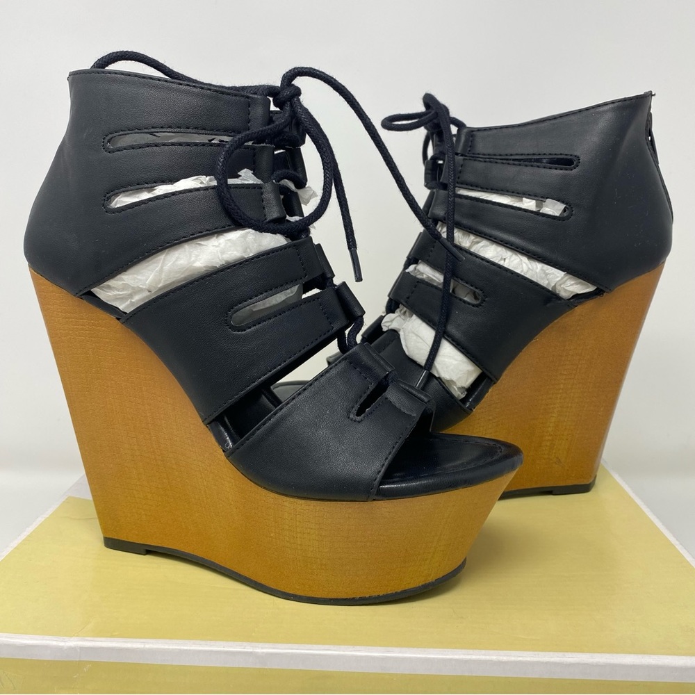 Fahrenheit Ellen women’s PU wedge platform sandals